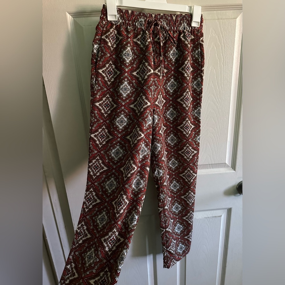 Orange and White Patterned Pants